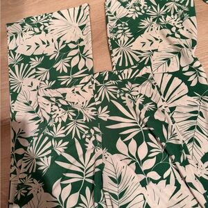 Green and Cream Tropical Print matching set